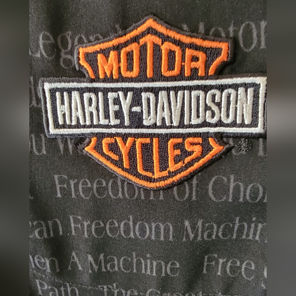 Harley-Davidson Men's Black Short Sleeve Button Down Shirt SZ L - Picture 3 of 5